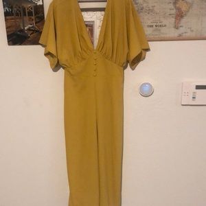 ASOS chartreuse mid-length jumpsuit